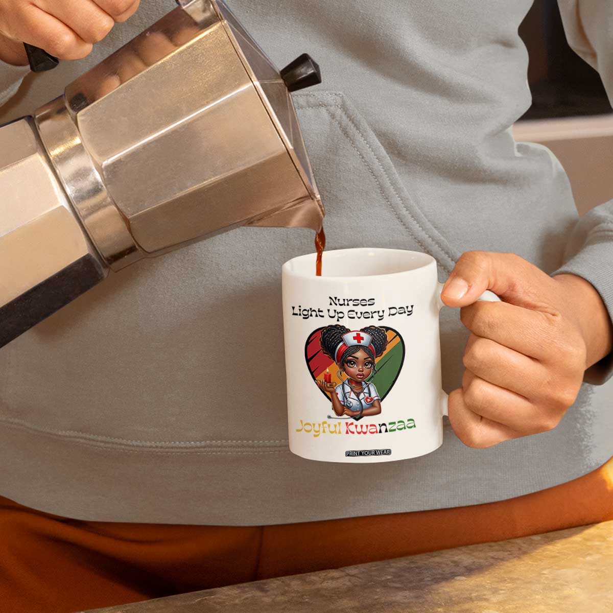 Nurses Light Up Everyday Coffee Mug Joyful Kwanzaa Celebration Gift TS12 Print Your Wear