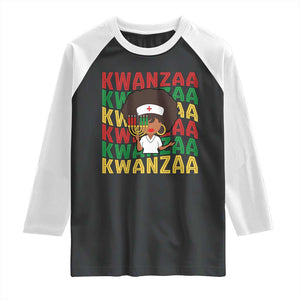Kwanzaa Nurse Pride Raglan Shirt African Heritage Holiday Gift TS12 Black White Print Your Wear