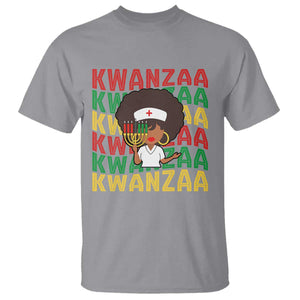 Kwanzaa Nurse Pride T Shirt African Heritage Holiday Gift TS12 Sport Gray Print Your Wear
