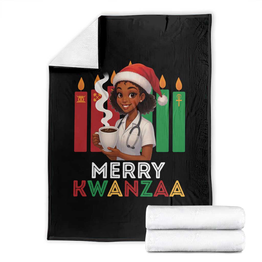 Merry Kwanzaa Throw Blanket Nurse African American Holiday Celebration Gift TS12 Black Print Your Wear