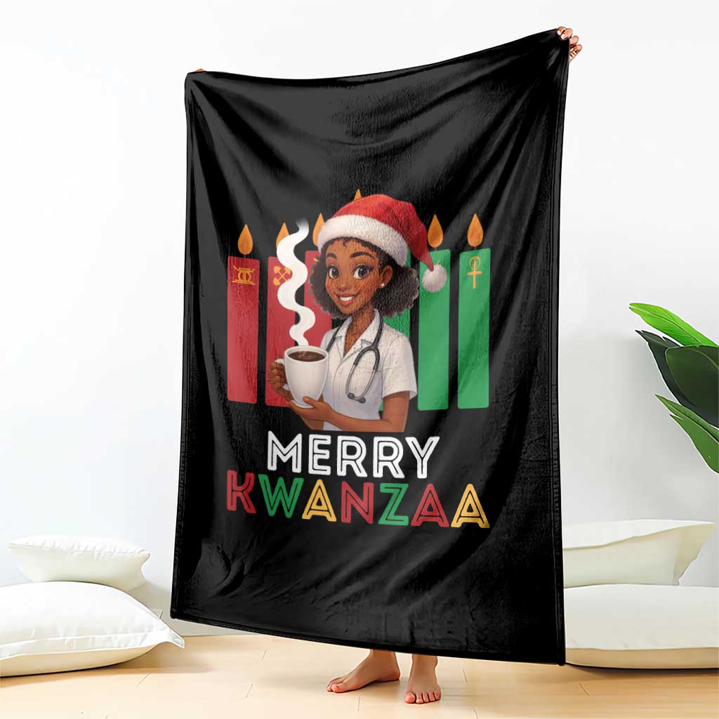 Merry Kwanzaa Throw Blanket Nurse African American Holiday Celebration Gift TS12 Print Your Wear