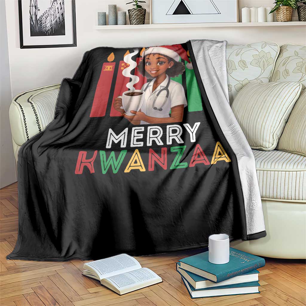 Merry Kwanzaa Throw Blanket Nurse African American Holiday Celebration Gift TS12 Print Your Wear
