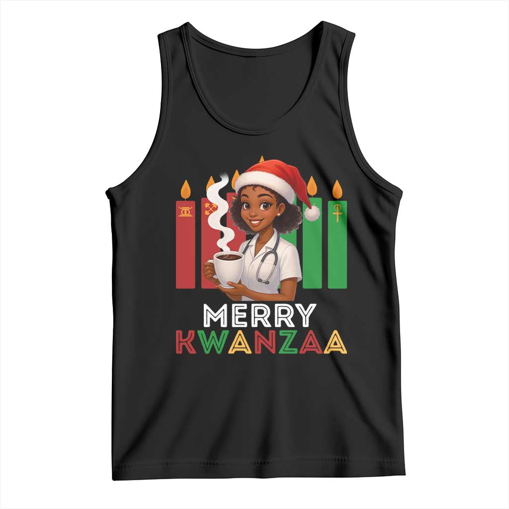 Merry Kwanzaa Tank Top Nurse African American Holiday Celebration Gift TS12 Black Print Your Wear