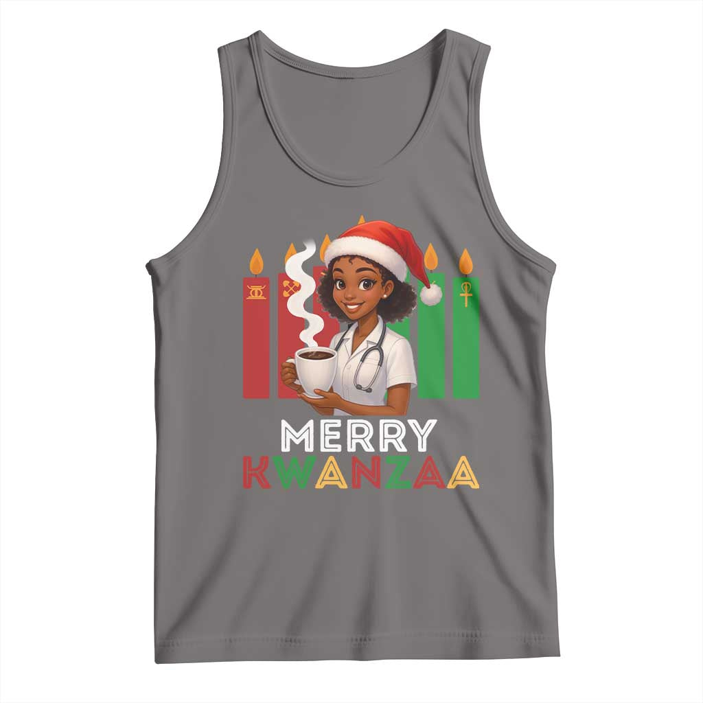 Merry Kwanzaa Tank Top Nurse African American Holiday Celebration Gift TS12 Deep Heather Print Your Wear