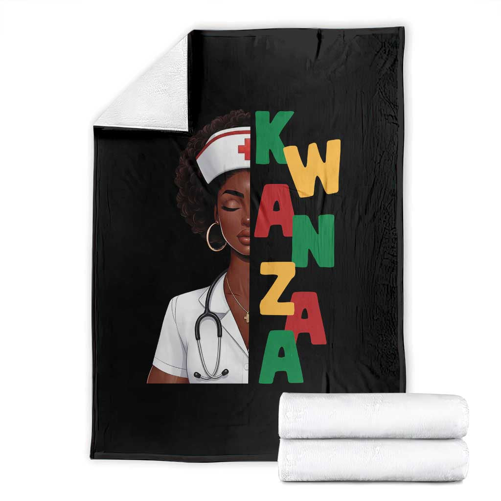 African American Nurse Throw Blanket Joyful Kwanzaa Celebration Gift TS12 Black Print Your Wear