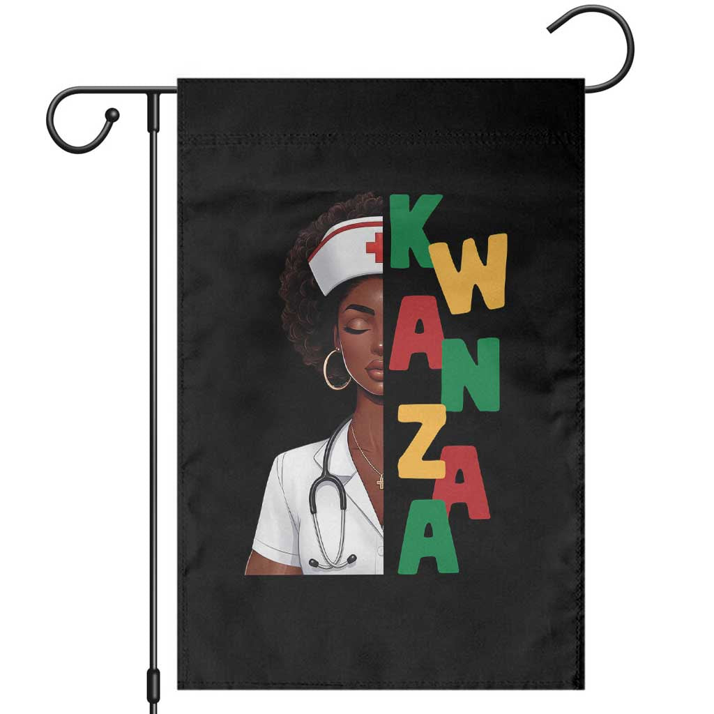 African American Nurse Garden Flag Joyful Kwanzaa Celebration Gift TS12 Black Print Your Wear