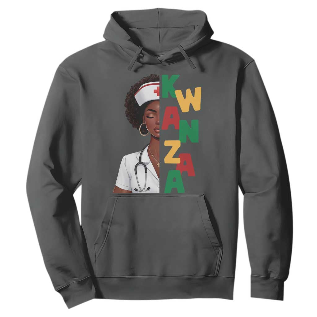 African American Nurse Hoodie Joyful Kwanzaa Celebration Gift TS12 Dark Heather Print Your Wear
