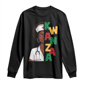African American Nurse Long Sleeve Shirt Joyful Kwanzaa Celebration Gift TS12 Black Print Your Wear