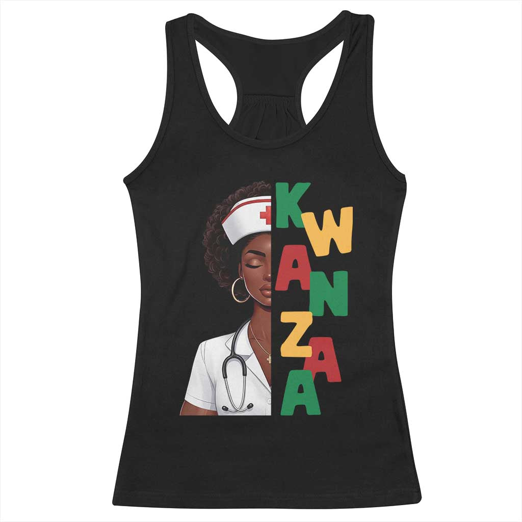 African American Nurse Racerback Tank Top Joyful Kwanzaa Celebration Gift TS12 Black Print Your Wear