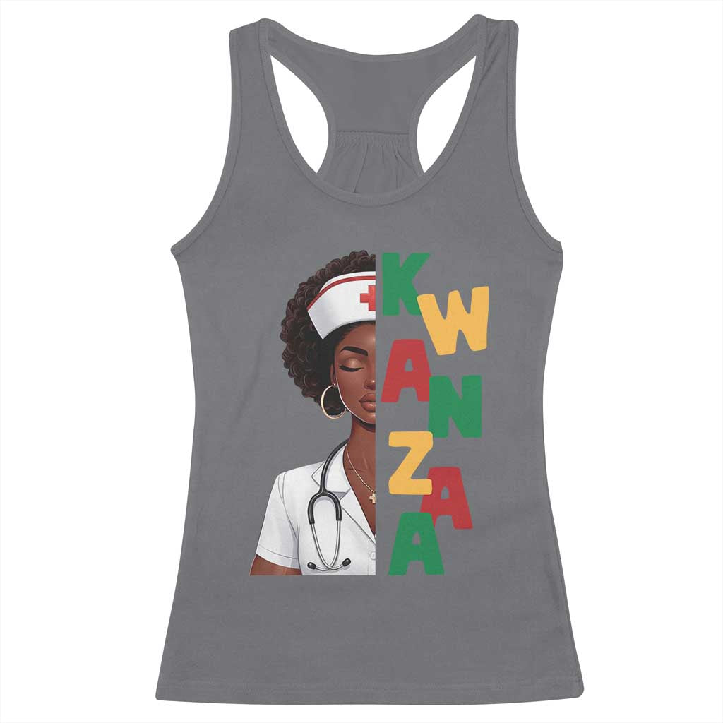 African American Nurse Racerback Tank Top Joyful Kwanzaa Celebration Gift TS12 Charcoal Print Your Wear