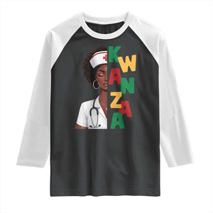 African American Nurse Raglan Shirt Joyful Kwanzaa Celebration Gift TS12 Black White Print Your Wear