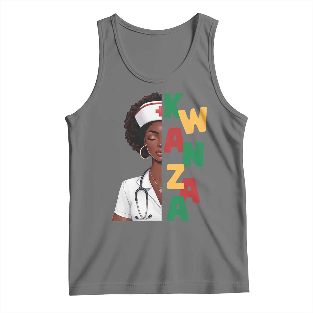 African American Nurse Tank Top Joyful Kwanzaa Celebration Gift TS12 Black Heather Print Your Wear