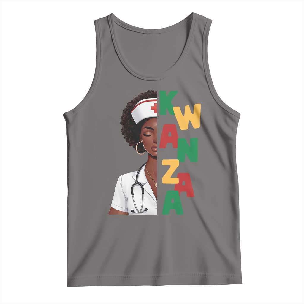 African American Nurse Tank Top Joyful Kwanzaa Celebration Gift TS12 Deep Heather Print Your Wear