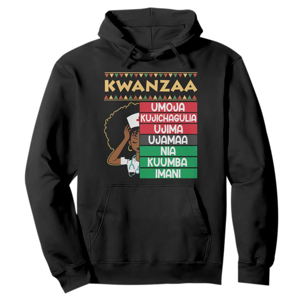 7 Principles Of Kwanzaa Hoodie Nurse Pride African American Heritage Gift TS12 Black Print Your Wear