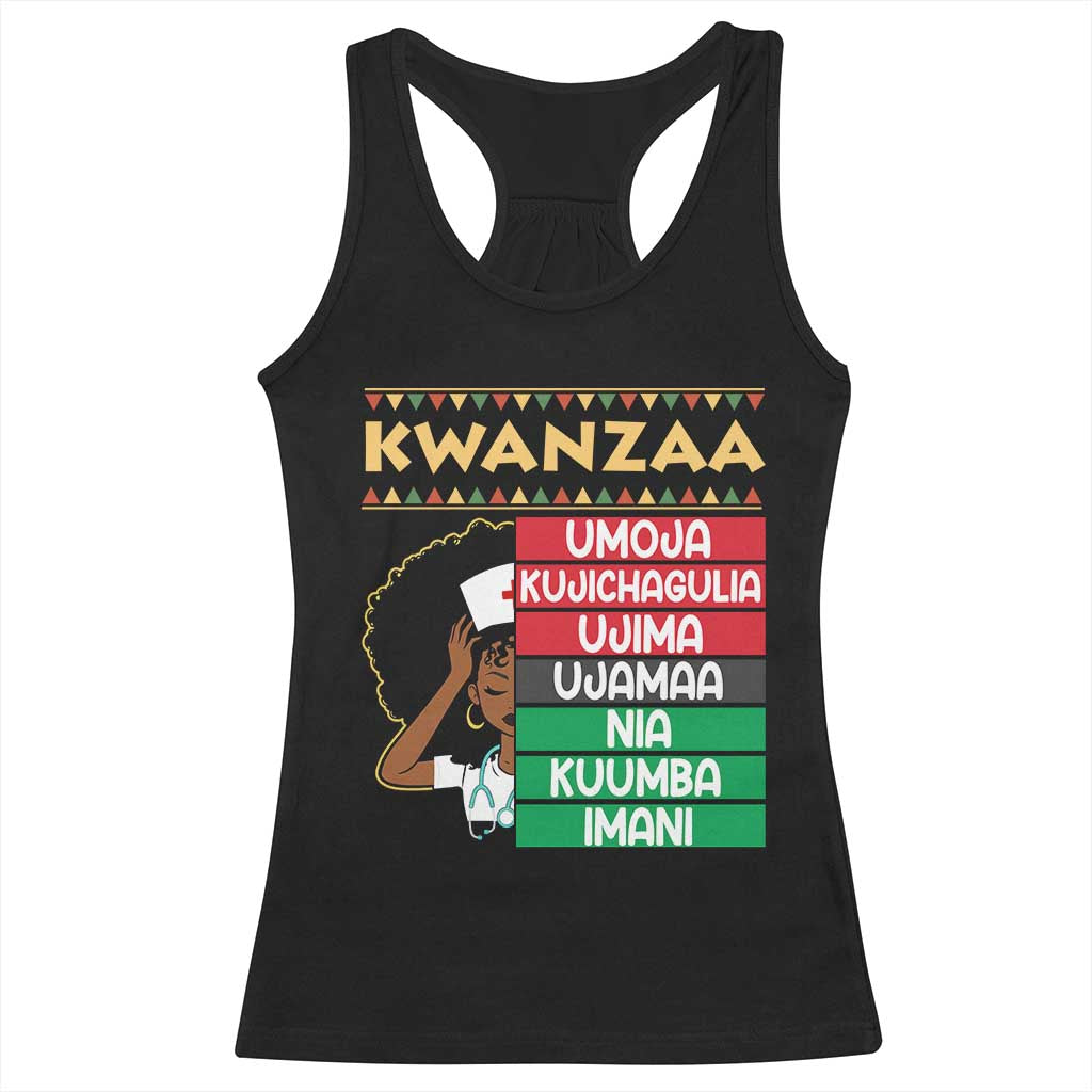 7 Principles Of Kwanzaa Racerback Tank Top Nurse Pride African American Heritage Gift TS12 Black Print Your Wear