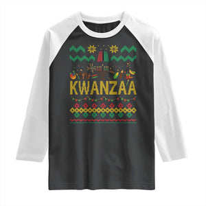 Funny Kwanzaa Celebration Ugly Sweater Raglan Shirt African Heritage Holiday Gift TS12 Black White Print Your Wear