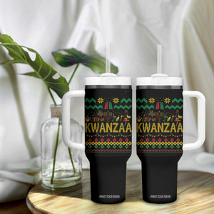 Funny Kwanzaa Celebration Ugly Sweater Tumbler With Handle African Heritage Holiday Gift TS12 Print Your Wear