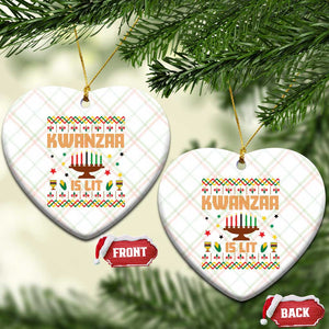 Funny Kwanzaa Is Lit Ceramic Ornament Ugly Sweater African Heritage Holiday Gift TS12 Print Your Wear