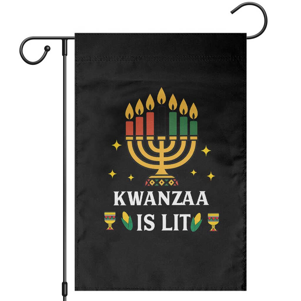 Kwanzaa Is Lit Garden Flag Funny African American Holiday Gift TS12 Black Print Your Wear