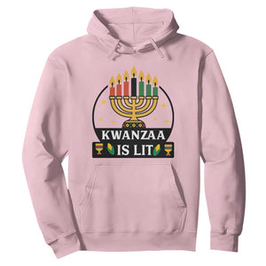 Kwanzaa Is Lit Hoodie Funny African American Holiday Gift TS12 Light Pink Print Your Wear