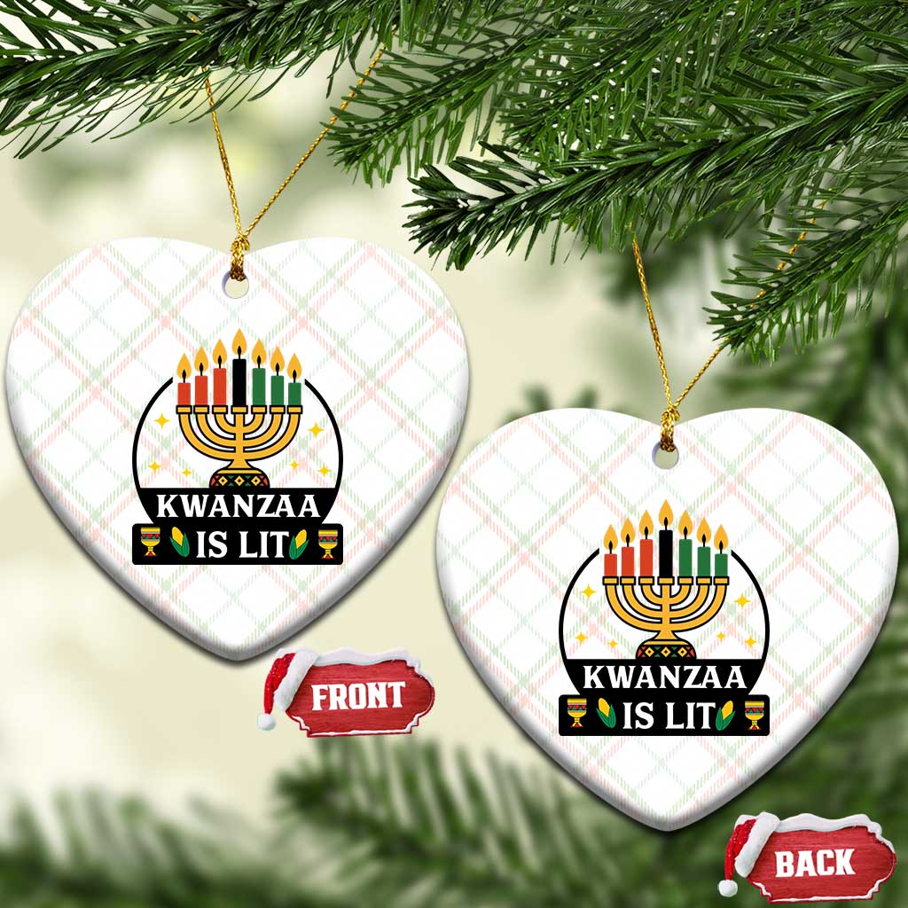 Kwanzaa Is Lit Ceramic Ornament Funny African American Holiday Gift TS12 Print Your Wear