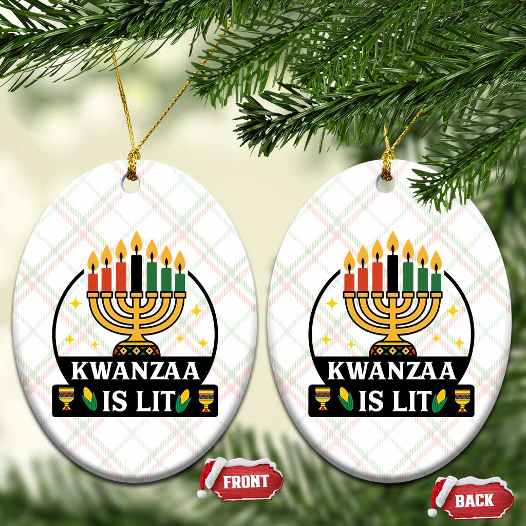 Kwanzaa Is Lit Ceramic Ornament Funny African American Holiday Gift TS12 Print Your Wear