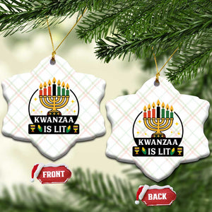 Kwanzaa Is Lit Ceramic Ornament Funny African American Holiday Gift TS12 Print Your Wear