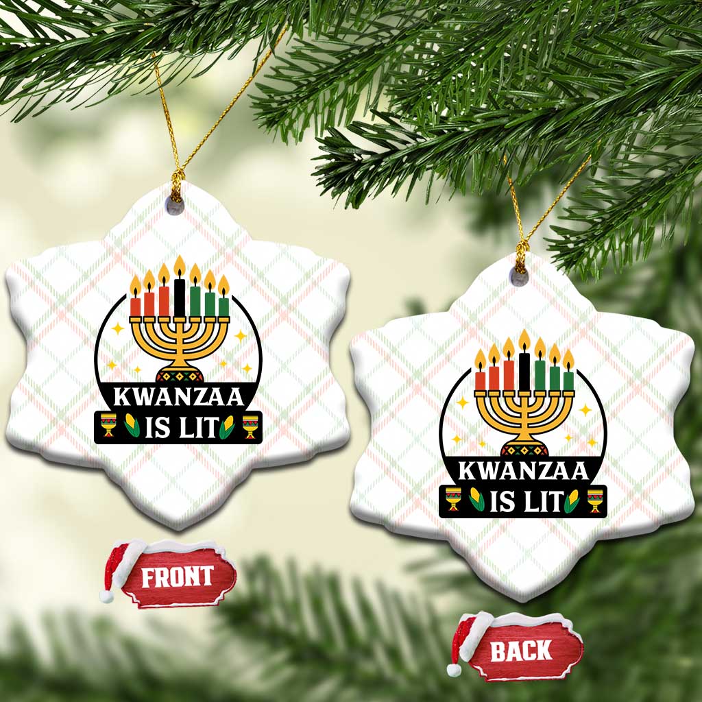 Kwanzaa Is Lit Ceramic Ornament Funny African American Holiday Gift TS12 Print Your Wear