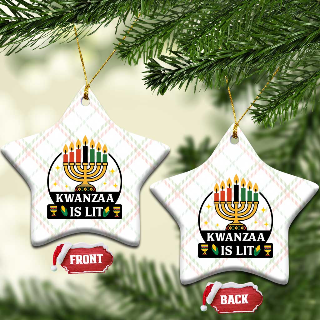 Kwanzaa Is Lit Ceramic Ornament Funny African American Holiday Gift TS12 Print Your Wear