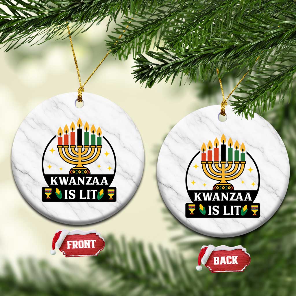 Kwanzaa Is Lit Ceramic Ornament Funny African American Holiday Gift TS12 1pc White Marble Print Your Wear