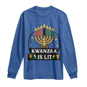 Kwanzaa Is Lit Long Sleeve Shirt Funny African American Holiday Gift TS12 Royal Blue Print Your Wear