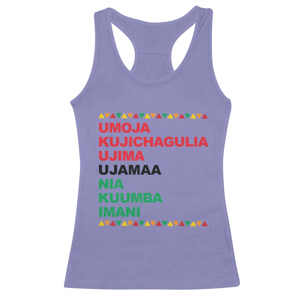7 Principles Of Kwanzaa Racerback Tank Top African American Holiday Gift TS12 Violet Print Your Wear