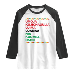 7 Principles Of Kwanzaa Raglan Shirt African American Holiday Gift TS12 White Black Print Your Wear