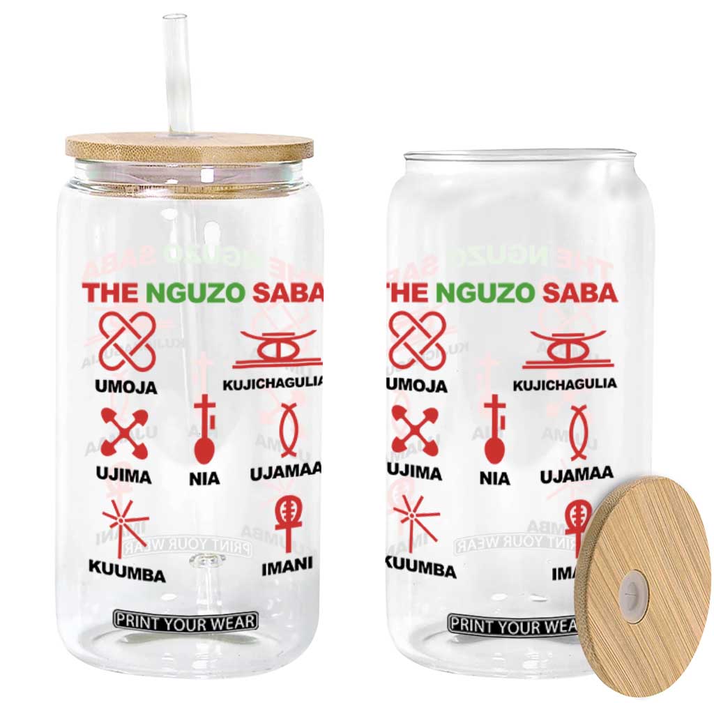 Nguzo Saba Seven Principles Of Kwanzaa Celebration Gift Glass Can TS12 Print Your Wear