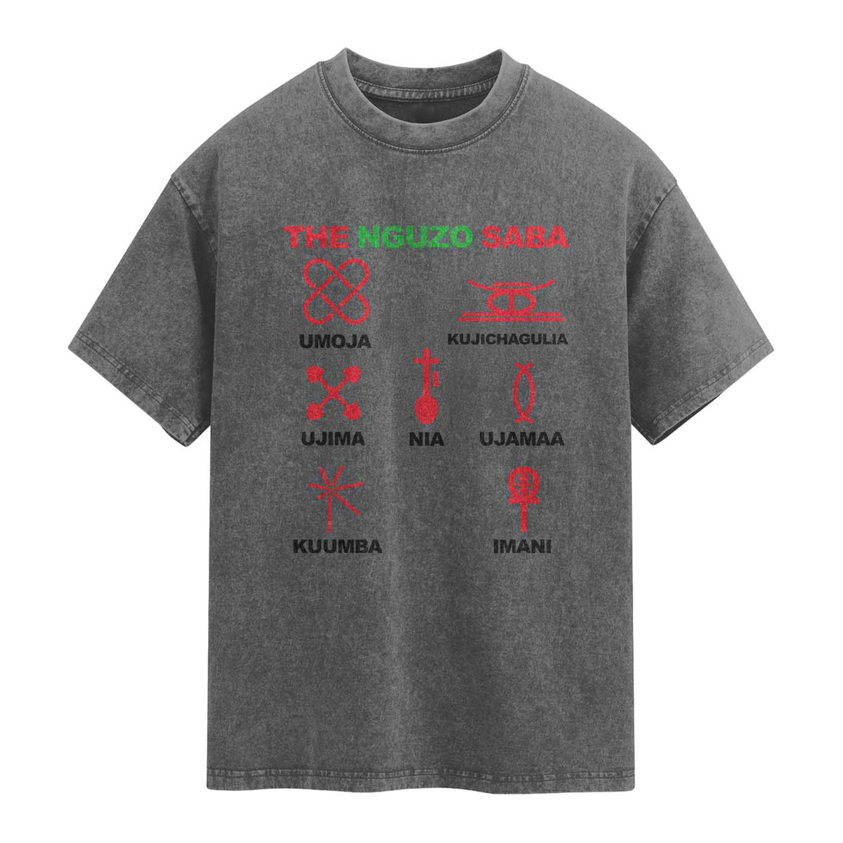 Nguzo Saba Seven Principles Of Kwanzaa Celebration Gift Washed Cotton T-Shirt