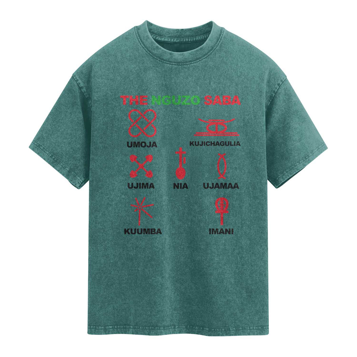 Nguzo Saba Seven Principles Of Kwanzaa Celebration Gift Washed Cotton T-Shirt