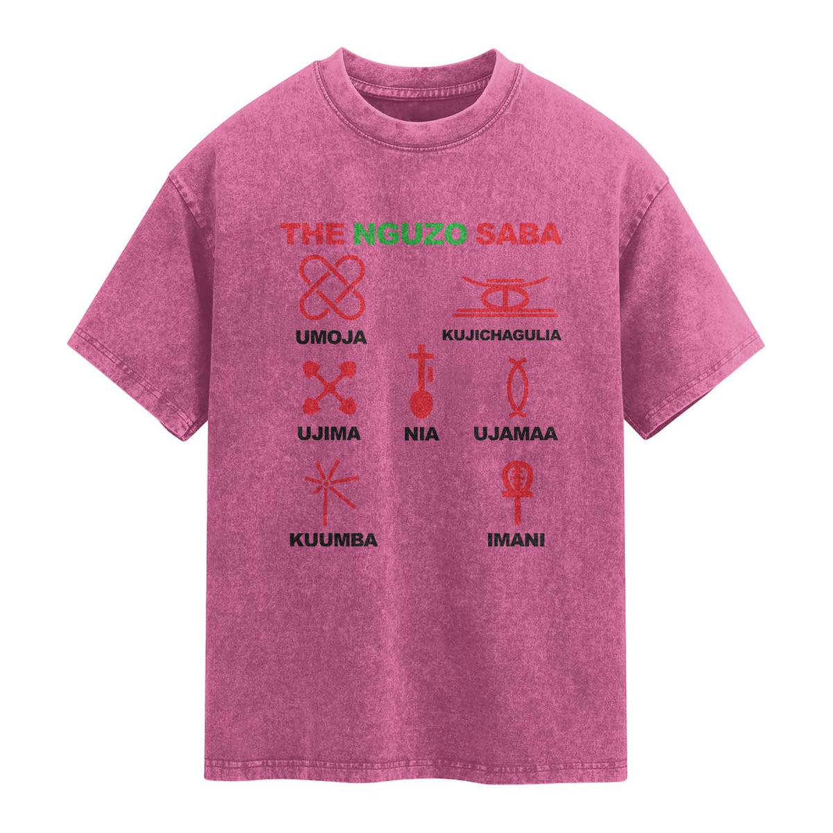 Nguzo Saba Seven Principles Of Kwanzaa Celebration Gift Washed Cotton T-Shirt