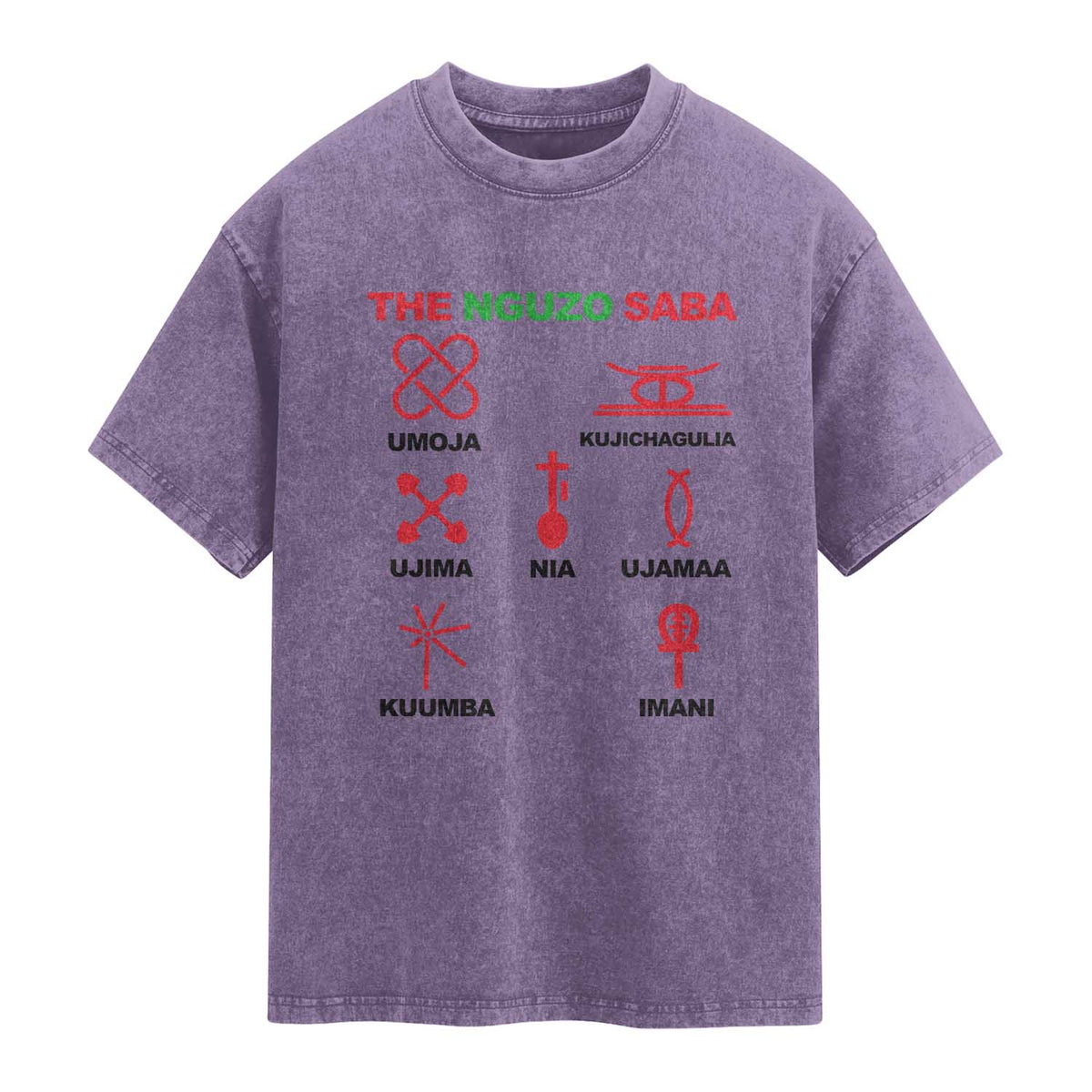 Nguzo Saba Seven Principles Of Kwanzaa Celebration Gift Washed Cotton T-Shirt