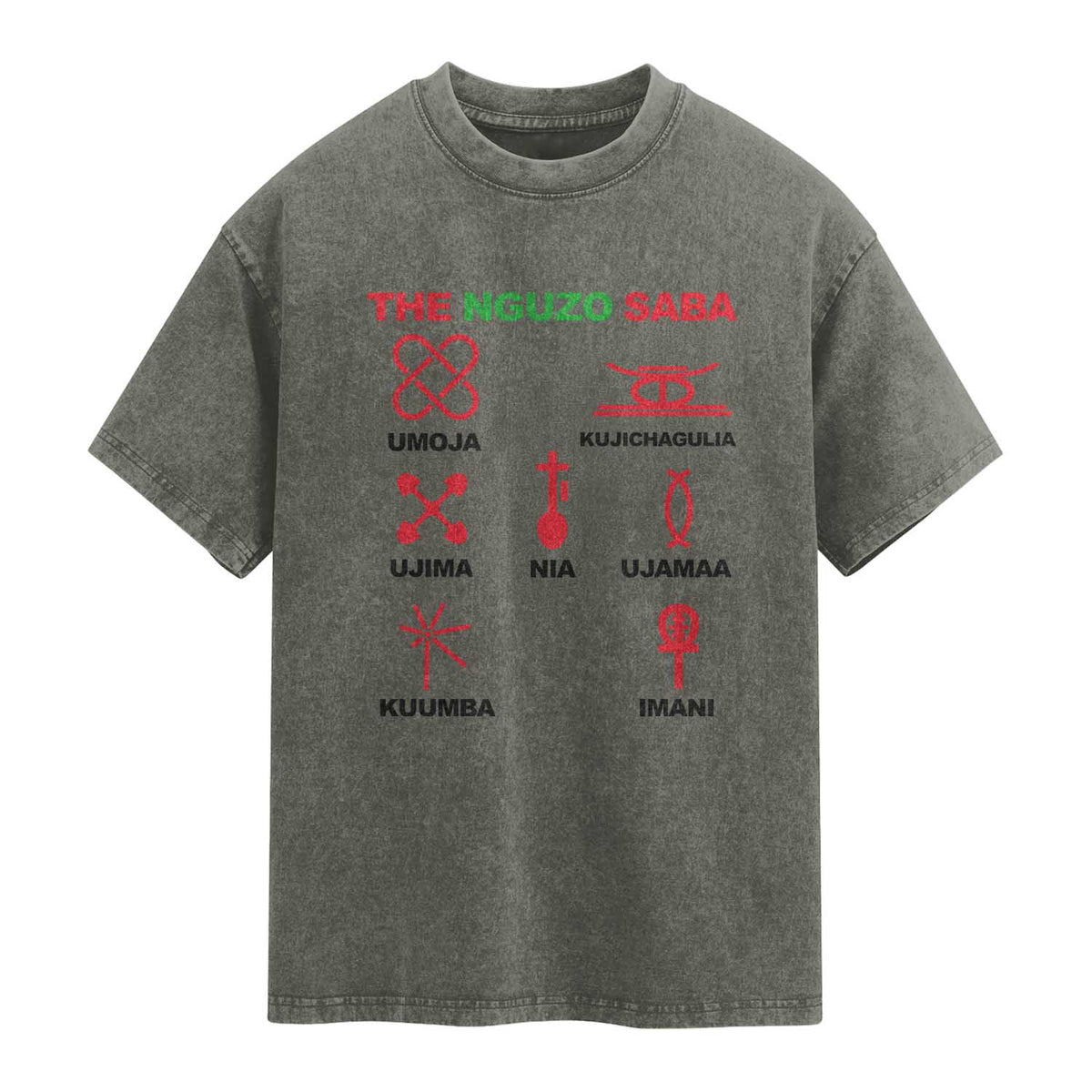 Nguzo Saba Seven Principles Of Kwanzaa Celebration Gift Washed Cotton T-Shirt