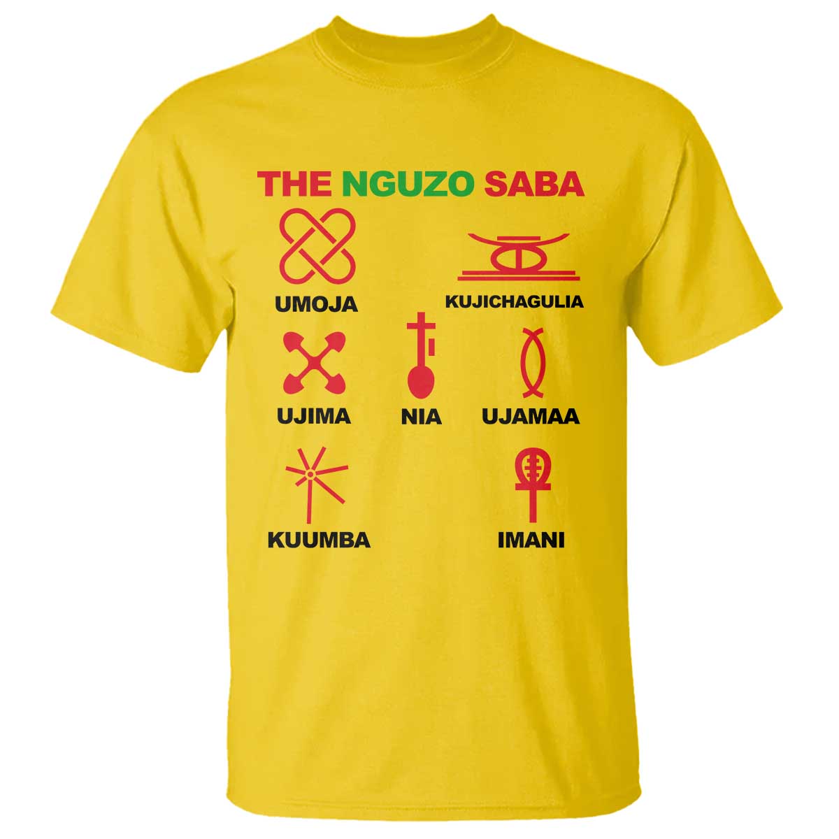 Nguzo Saba Seven Principles Of Kwanzaa Celebration Gift T Shirt TS12 Daisy Print Your Wear