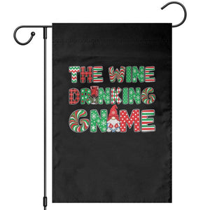 Funny Christmas Party Humor Garden Flag The Wine Drinking Gnome