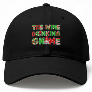 Funny Christmas Party Humor Baseball Cap The Wine Drinking Gnome