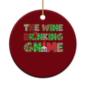 Funny Christmas Party Humor Ceramic Ornament The Wine Drinking Gnome