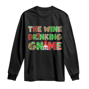 Funny Christmas Party Humor Long Sleeve Shirt The Wine Drinking Gnome