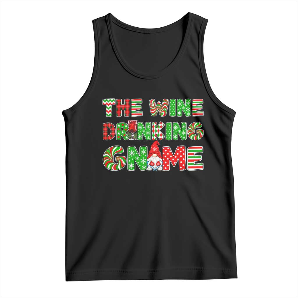 Funny Christmas Party Humor Tank Top The Wine Drinking Gnome