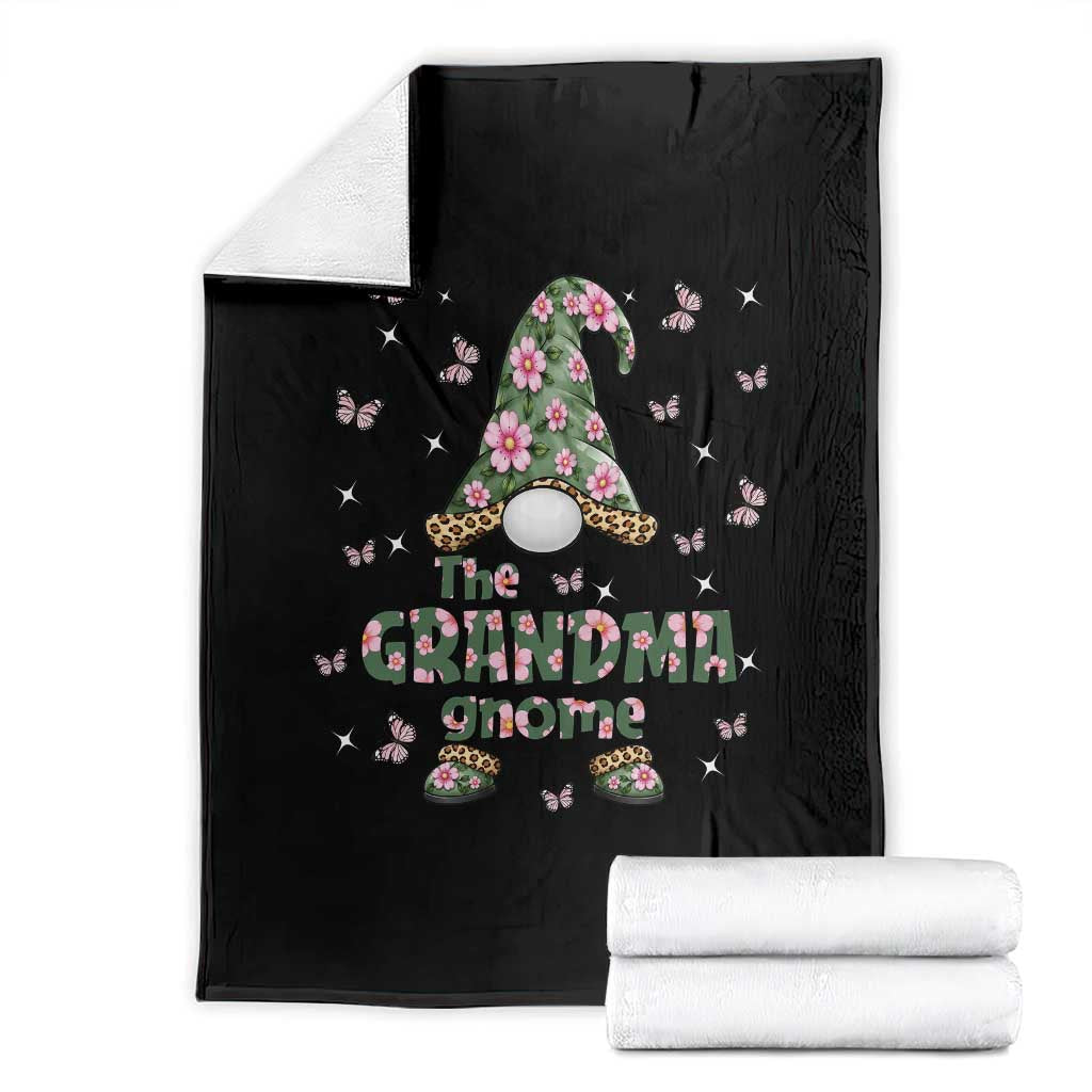 The Grandma Gnome Floral Butterfly Leopard Throw Blanket