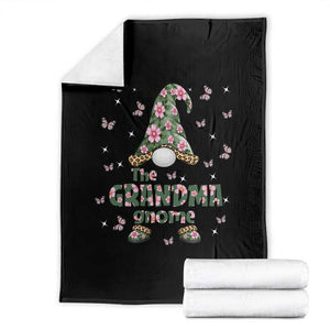 The Grandma Gnome Floral Butterfly Leopard Throw Blanket