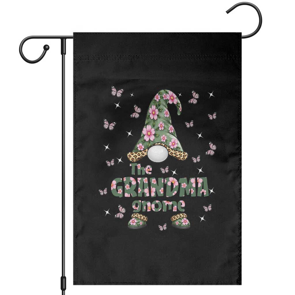 The Grandma Gnome Floral Butterfly Leopard Garden Flag
