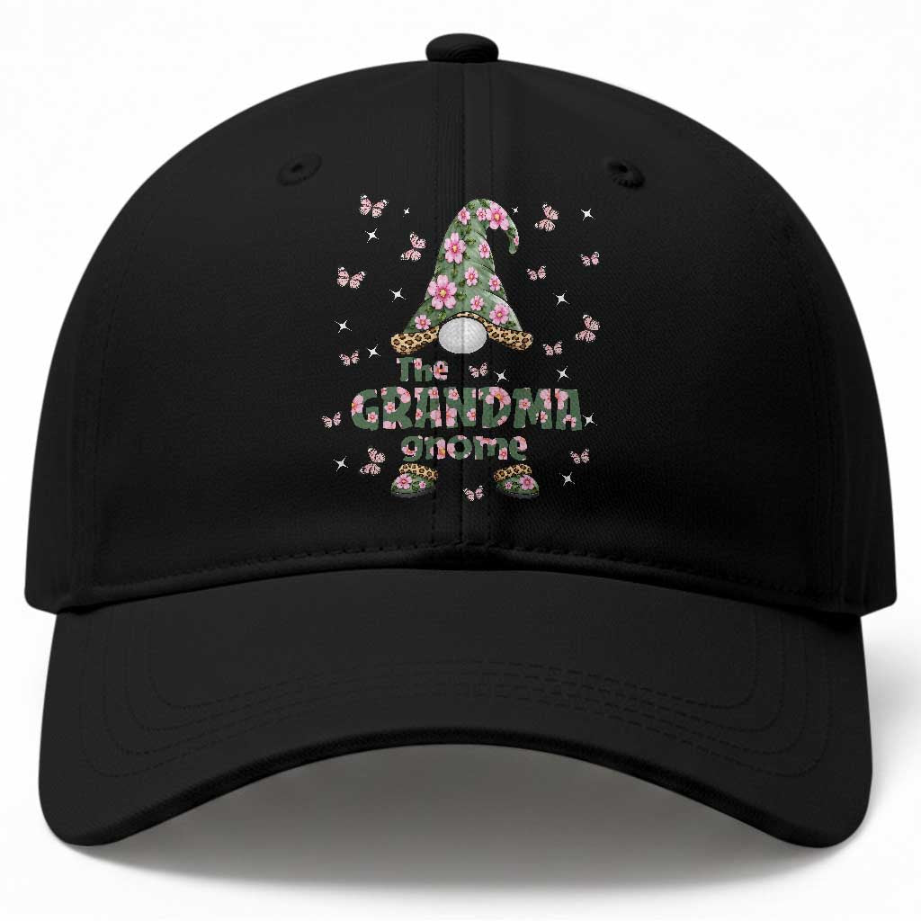 The Grandma Gnome Floral Butterfly Leopard Baseball Cap