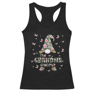 The Grandma Gnome Floral Butterfly Leopard Racerback Tank Top